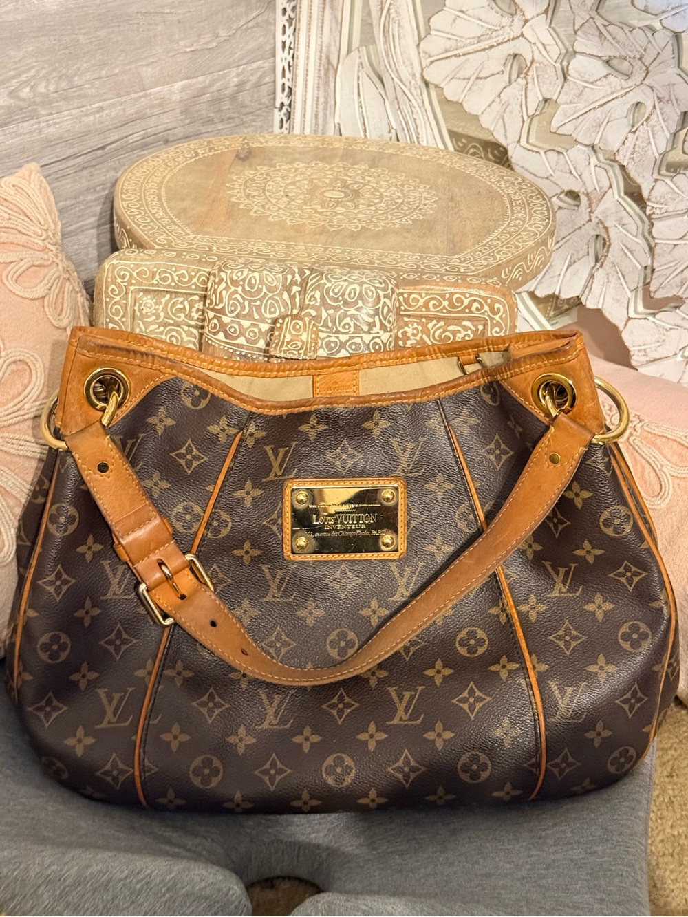 Louis Vuitton Monogram Galliera PM Hobo Shoulder Bag Good Condition